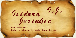 Isidora Jerinkić vizit kartica